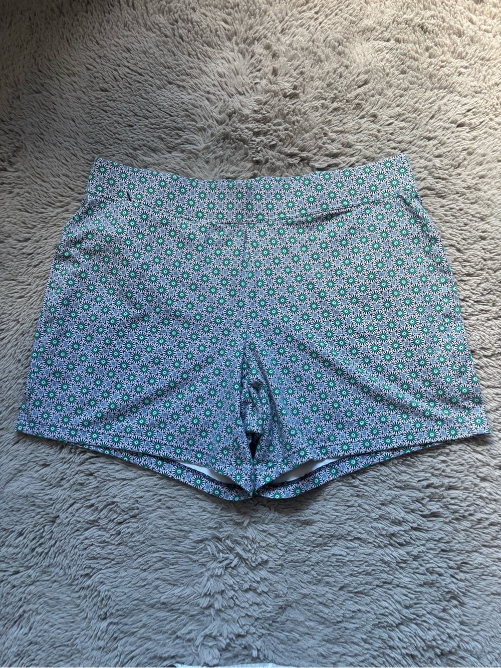 Lands end geometric Floral Print Green and Blue shorts size 2X
